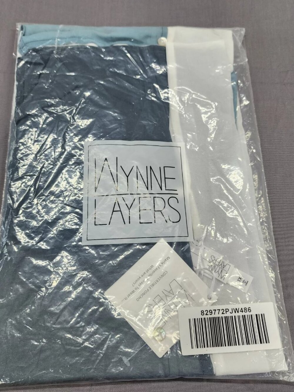 Wynne Layers 3X Plus Convertible Poncho Multicolor Colorblock Sheer Wrap NWT